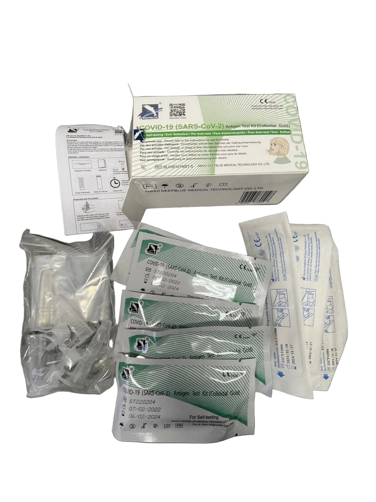 Deepblue Covid Test 5 pack contents